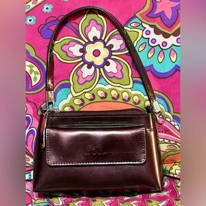 RARE Beijo Maroon Micro Mini Top Handle Bag